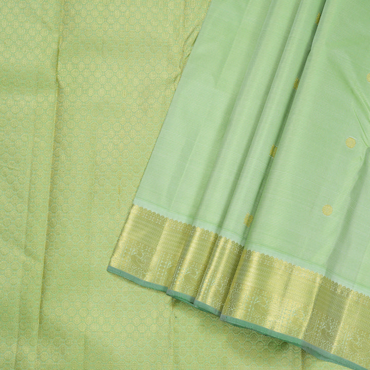 Hayagrivas Pastel Green Handloom Kanjivaram Silk Saree BBD1461L2-4
