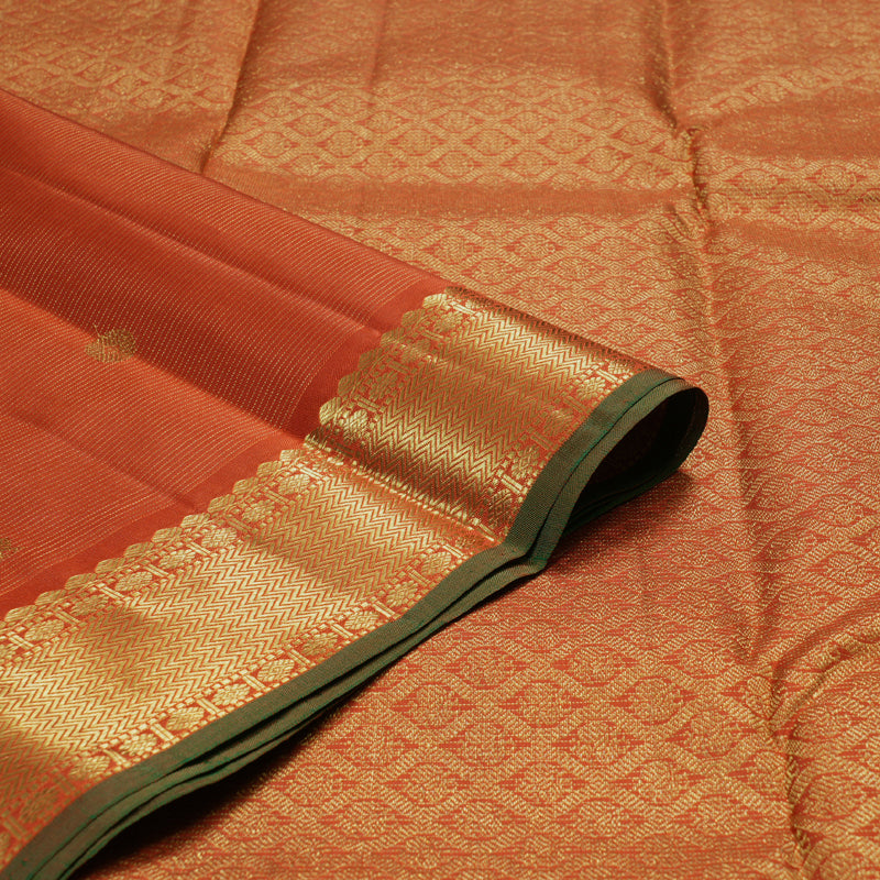 Hayagrivas Rustic Orange Vairaoosi Handloom Kanjivaram Silk Saree BBD1461L2-8