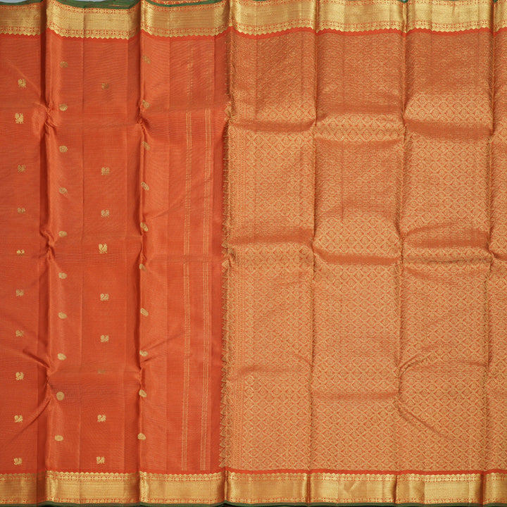 Hayagrivas Rustic Orange Vairaoosi Handloom Kanjivaram Silk Saree BBD1461L2-8