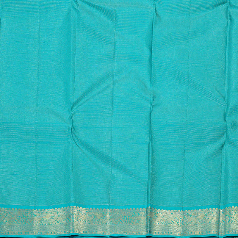 Hayagrivas Pink Handloom Kanjivaram Silk Saree with Sea Blue Border BBD1461L3-1