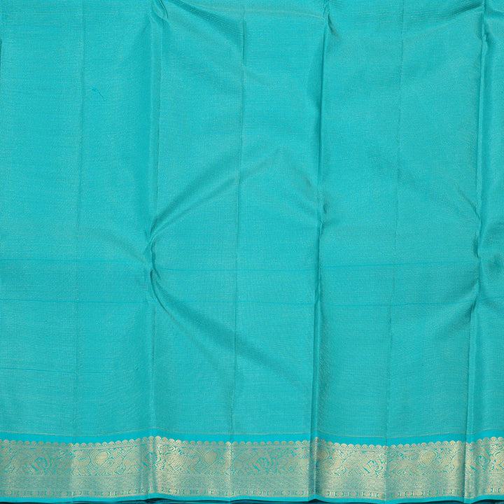 Hayagrivas Pink Handloom Kanjivaram Silk Saree with Sea Blue Border BBD1461L3-1