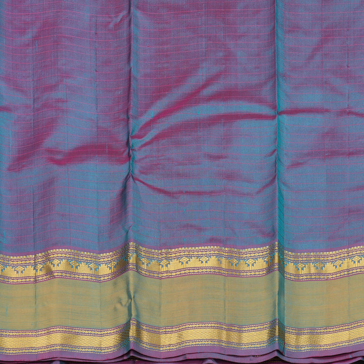 Hayagrivas Teal Green Handloom Kanjivaram Silk Saree with Sampanga Yellow Border-BBD1465L1-11