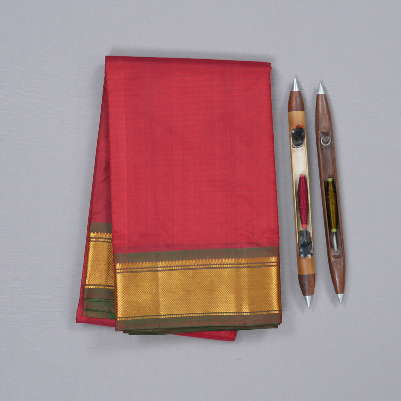 Hayagrivas Maroon Red Handloom Kanjivaram Silk Saree with Mandhalir Border-BBD1465L1-14