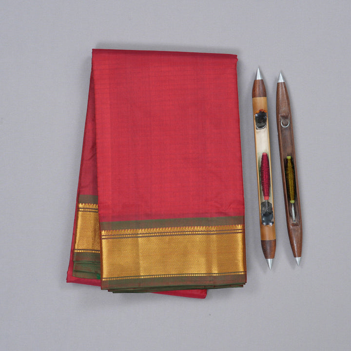Hayagrivas Maroon Red Handloom Kanjivaram Silk Saree with Mandhalir Border-BBD1465L1-14
