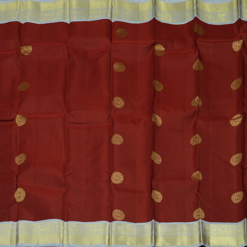 Hayagrivas Handloom Maroon Kanjivaram Silk Saree Bluish Grey border BBD1466L12-13