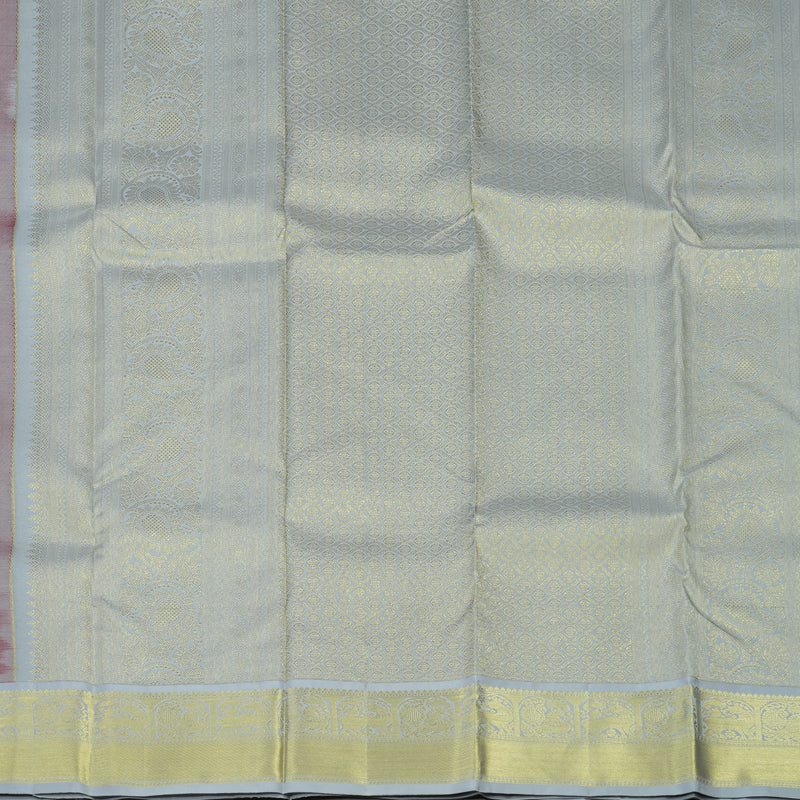 Hayagrivas Handloom Maroon Kanjivaram Silk Saree Bluish Grey border BBD1466L12-13