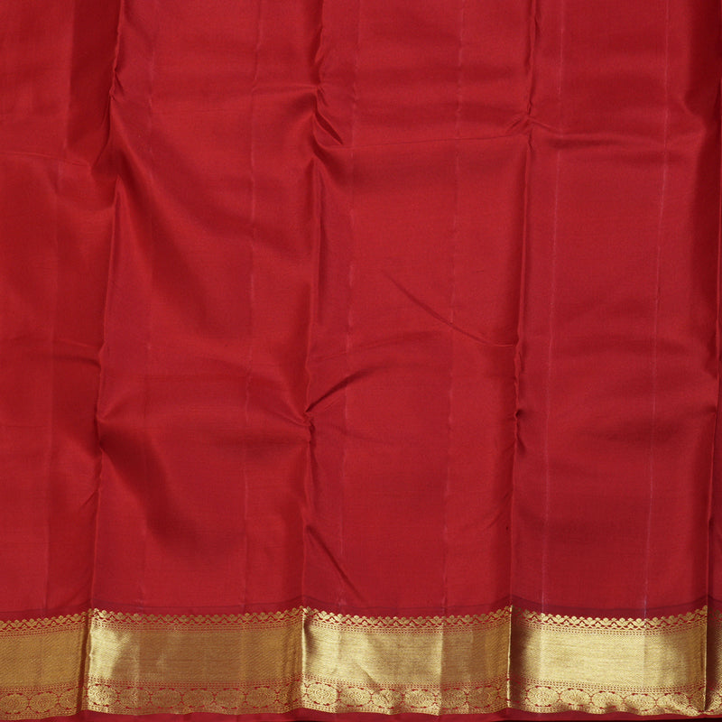 Hayagrivas Pristine White Handloom Kanjivaram Silk Saree with Maroon Border BBD1466L12-9