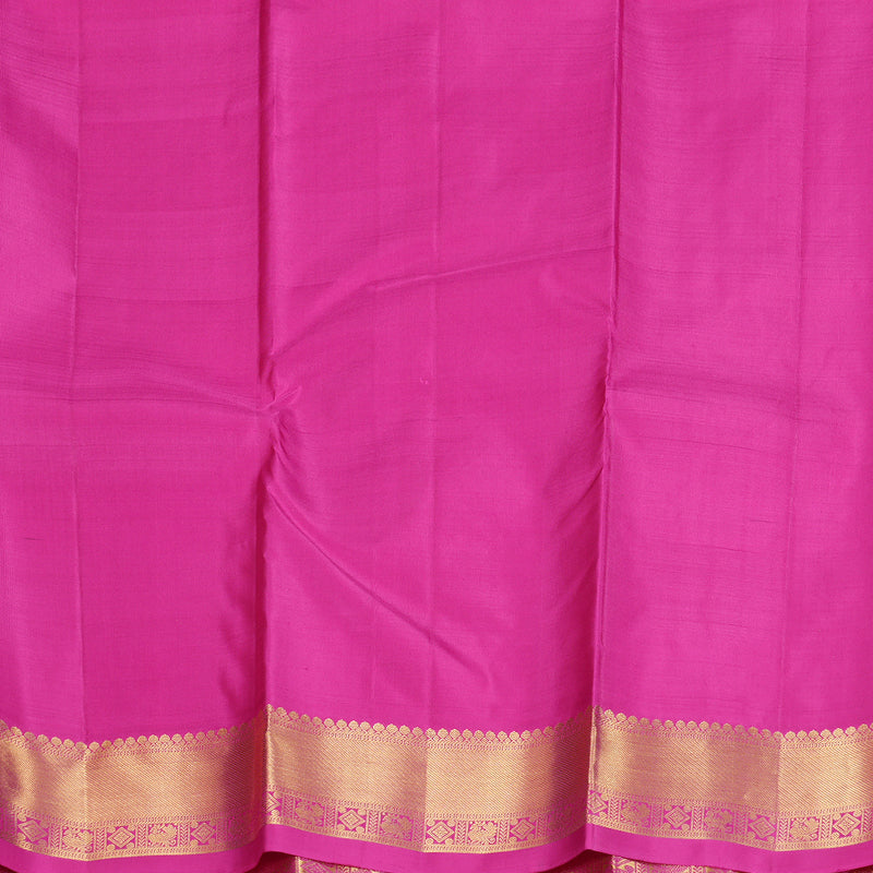 Hayagrivas Multi Color Checks Handloom Kanjivaram Silk Saree with Pink Border BBD1466L3-4