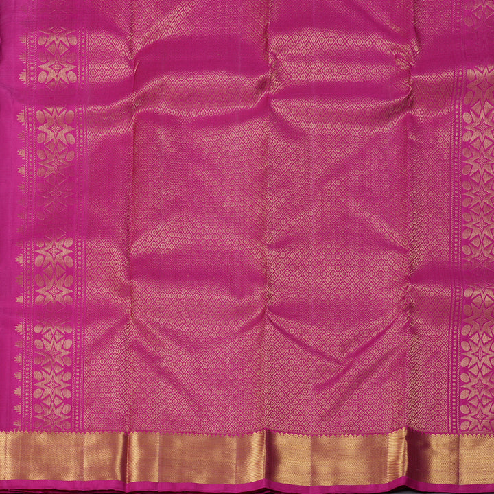 Hayagrivas Purple Handloom Kanjivaram Silk Saree with Pink Border BBD1466L5-3