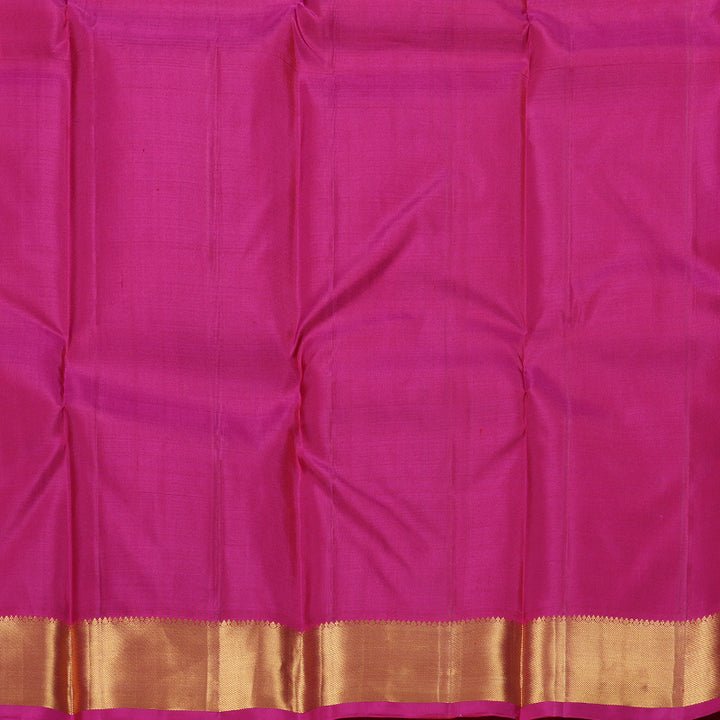 Hayagrivas Wine Maroon Handloom Kanjivaram Silk Saree with Pink Border BBD1466L5-6