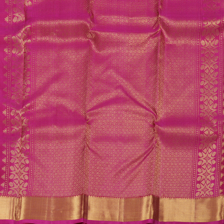 Hayagrivas Wine Maroon Handloom Kanjivaram Silk Saree with Pink Border BBD1466L5-6