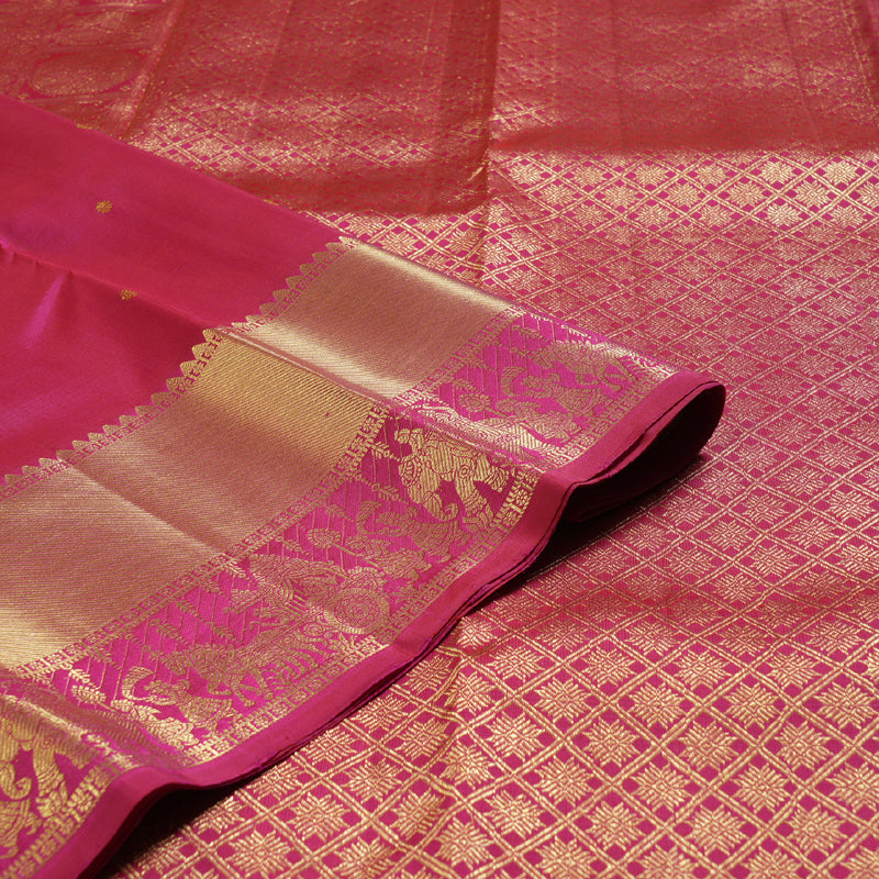Hayagrivas Reddish Pink Handloom Kanjivaram Silk Saree BBD1466L6-4