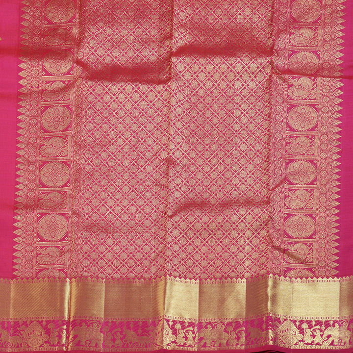 Hayagrivas Reddish Pink Handloom Kanjivaram Silk Saree BBD1466L6-4