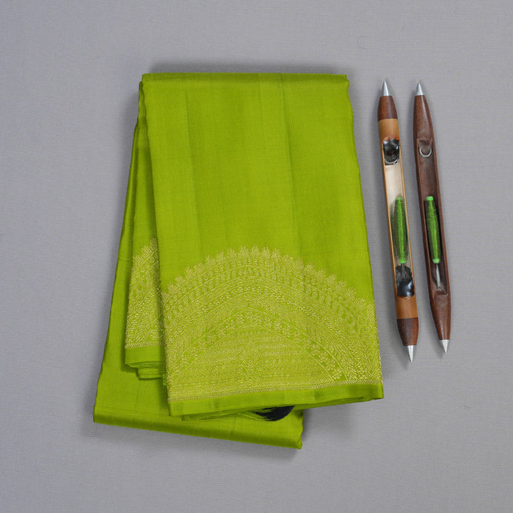Hayagrivas Parrot Green Handloom Kanjivaram Silk Saree BBD1466L7-5