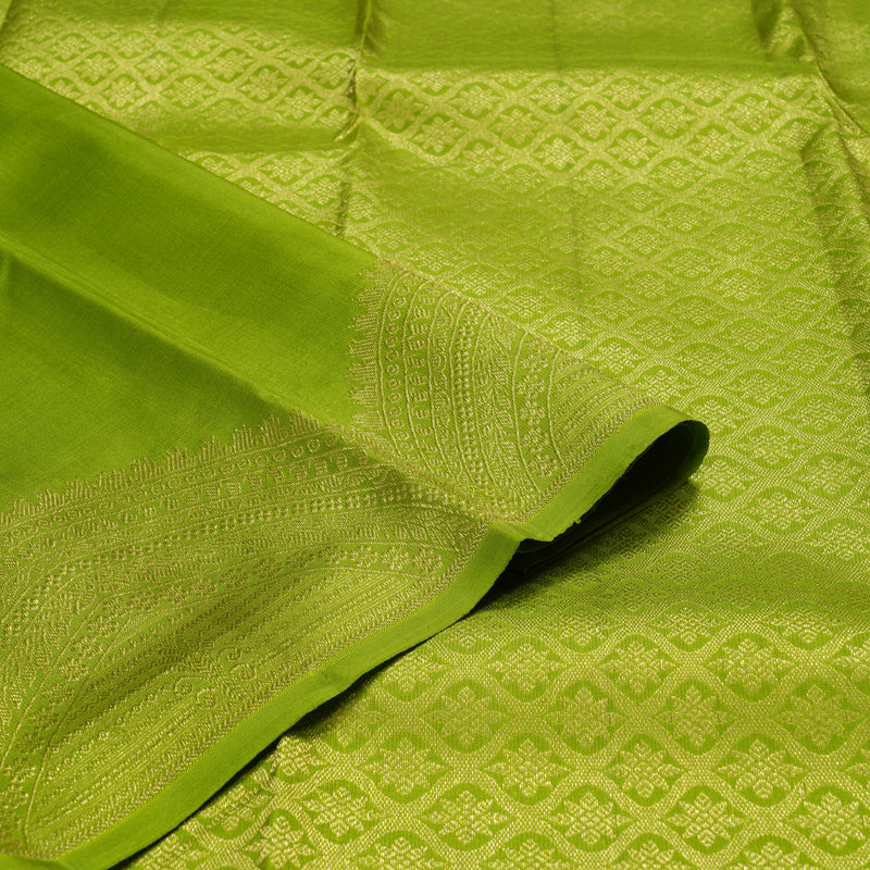 Hayagrivas Parrot Green Handloom Kanjivaram Silk Saree BBD1466L7-5
