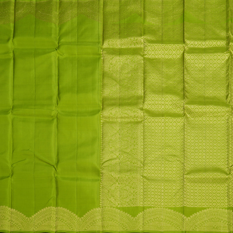 Hayagrivas Parrot Green Handloom Kanjivaram Silk Saree BBD1466L7-5