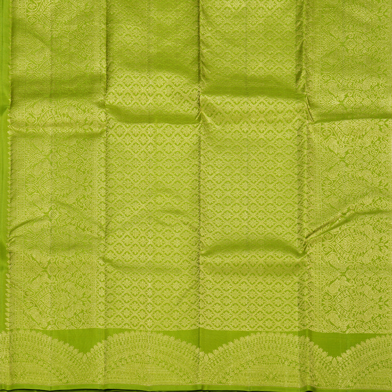 Hayagrivas Parrot Green Handloom Kanjivaram Silk Saree BBD1466L7-5