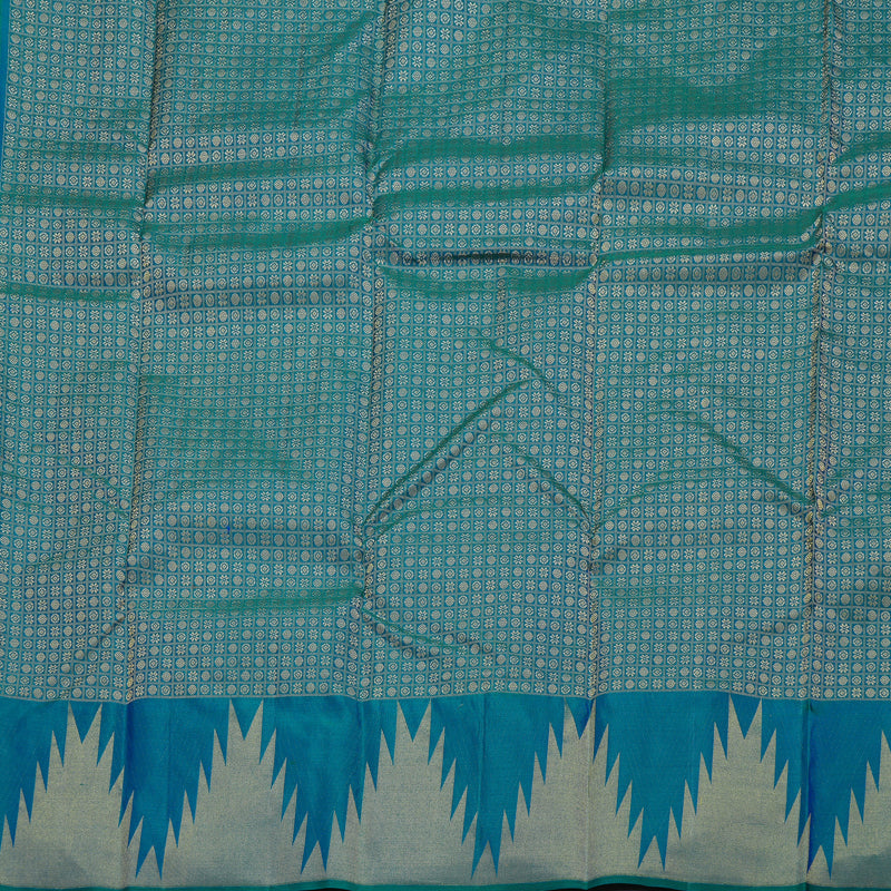 Hayagrivas Peacock Blue Handloom Kanjivaram Silk Saree BBD1466L8-4