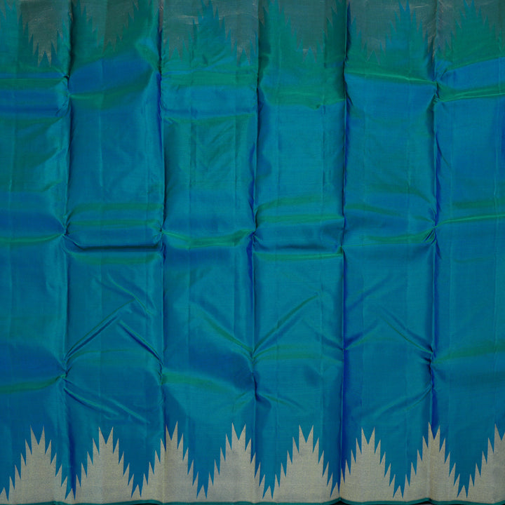Hayagrivas Peacock Blue Handloom Kanjivaram Silk Saree BBD1466L8-4