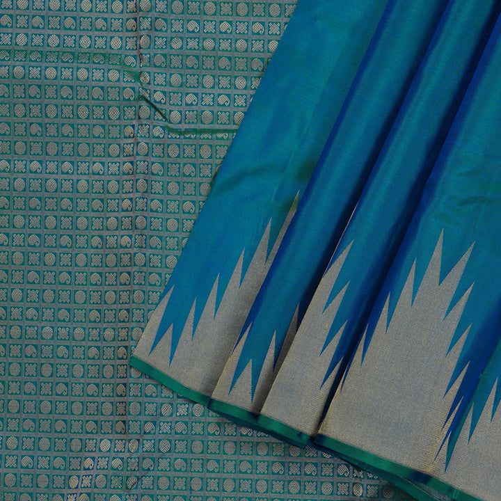 Hayagrivas Peacock Blue Handloom Kanjivaram Silk Saree BBD1466L8-4