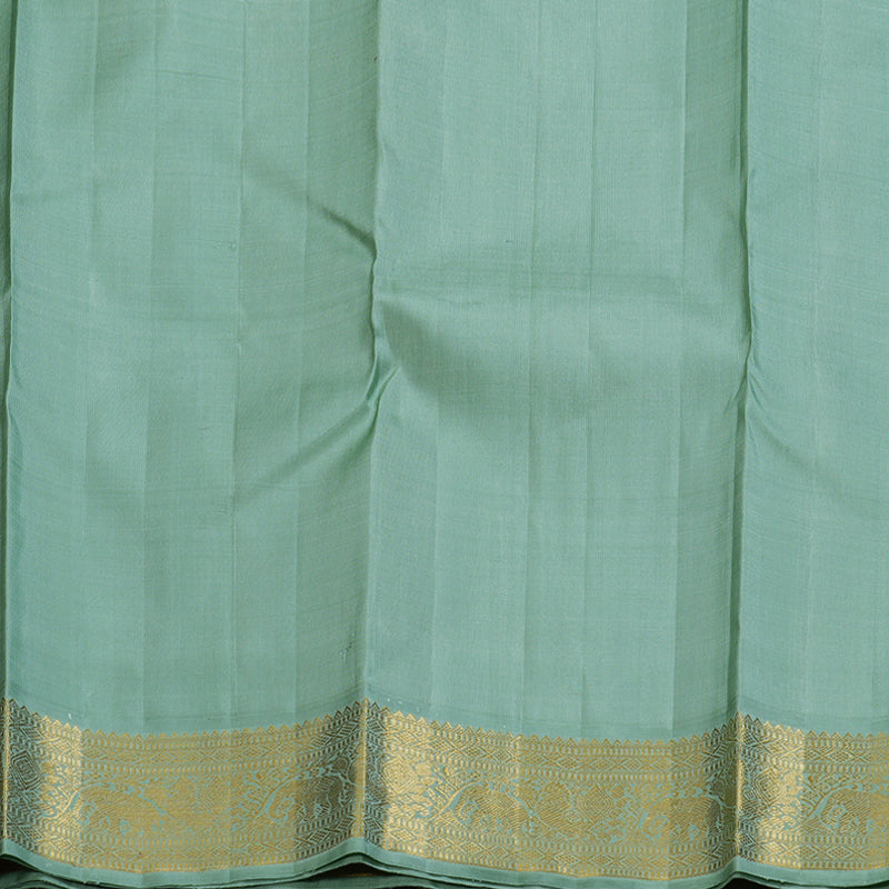 Hayagrivas Sweet Lavender Handloom Kanjivaram Silk Saree with Pastel Green Border BBD1469L2-5
