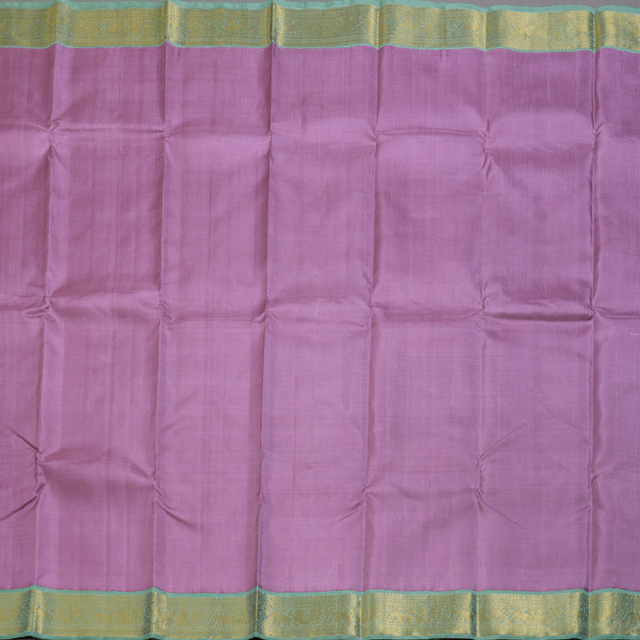 Hayagrivas Sweet Lavender Handloom Kanjivaram Silk Saree with Pastel Green Border BBD1469L2-5
