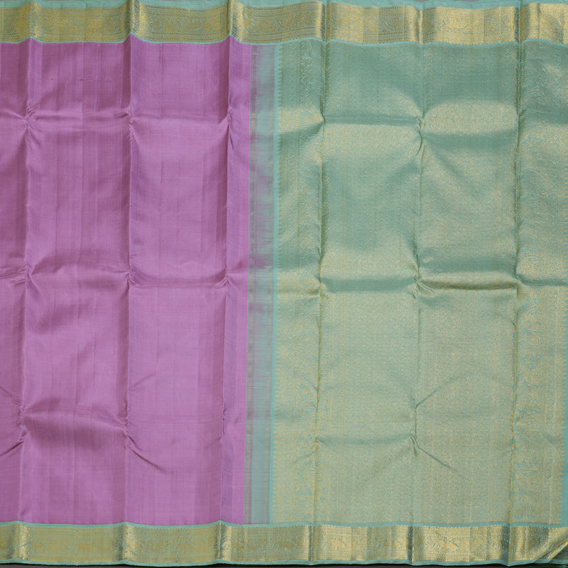 Hayagrivas Sweet Lavender Handloom Kanjivaram Silk Saree with Pastel Green Border BBD1469L2-5