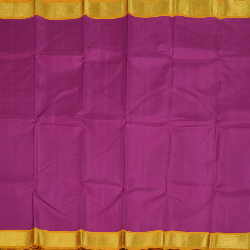 Hayagrivas Purplish Pink Handloom Kanjivaram Silk Saree with Mustard Border BBD146D4-2