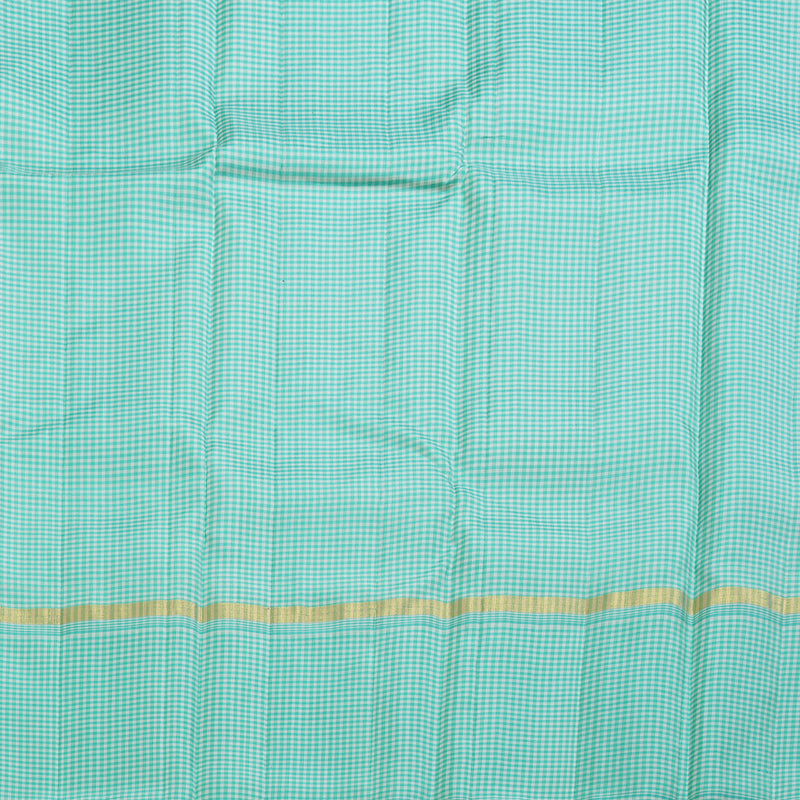 Hayagrivas Blue Handloom Kanjivaram Silk Saree with Sky Blue With White Muted Checks Border BBD1471L2-2