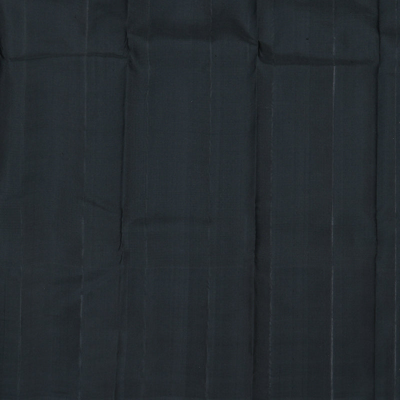 Hayagrivas Black and White Muted Checks Handloom Kanjivaram Silk Saree with Black Border BBD1471L5-1