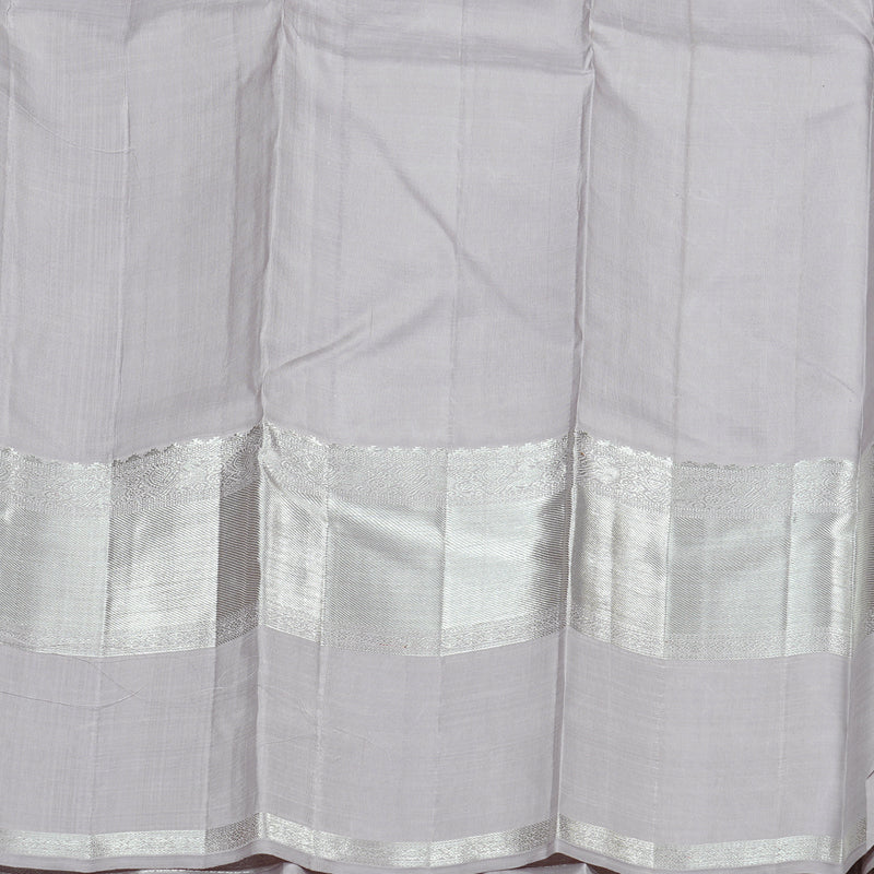 Hayagrivas Light Apple Green Handloom Kanjivaram Silk Saree with Silver Grey Border BBD1472L2-1