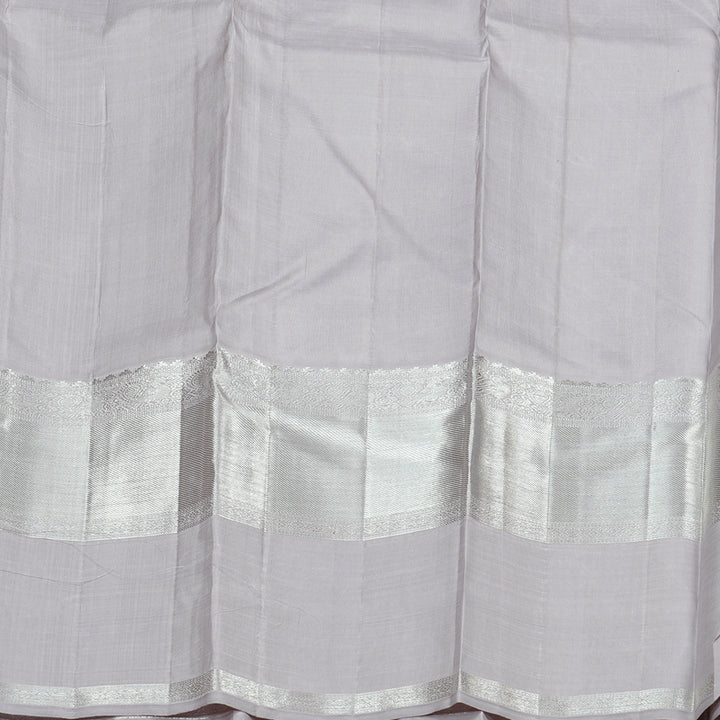 Hayagrivas Light Apple Green Handloom Kanjivaram Silk Saree with Silver Grey Border BBD1472L2-1