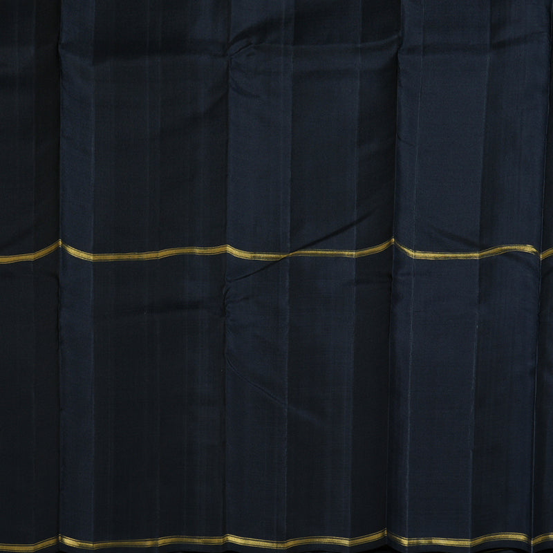 Hayagrivas Mubagam (Black,Ash Grey And Dark Lilac) Handloom Kanjivaram Silk Saree with Black Border-BBD1472L4-1