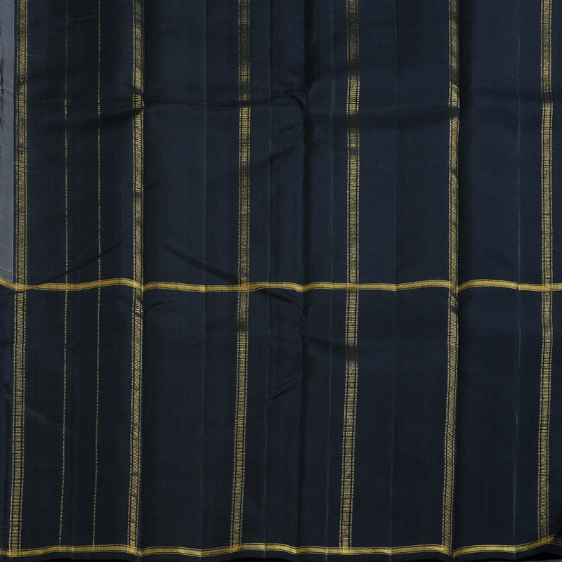 Hayagrivas Mubagam (Black,Ash Grey And Dark Lilac) Handloom Kanjivaram Silk Saree with Black Border-BBD1472L4-1