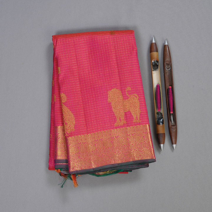 Hayagrivas Nice Pink Handloom Kanjivaram Silk Saree BBD1472L6-1