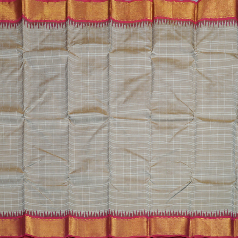 Hayagrivas Beige Handloom Kanjivaram Silk Saree with Reddish Pink Border BBD1475L3-1