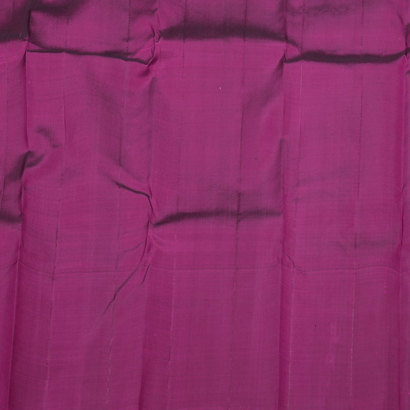 Hayagrivas Green with Yellow Muted Checks Handloom Kanjivaram Silk Saree with Dark Purple Border BBD1475L6-1