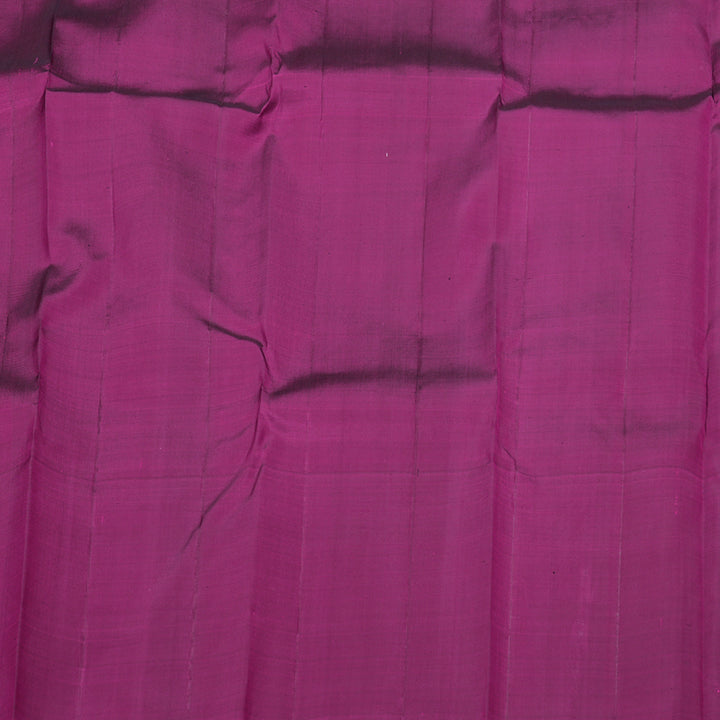 Hayagrivas Green with Yellow Muted Checks Handloom Kanjivaram Silk Saree with Dark Purple Border BBD1475L6-1
