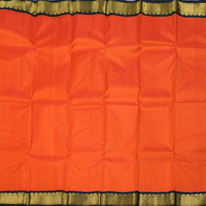 Hayagrivas Classic Red Handloom Kanjivaram Silk Saree with Black Border BBD1476L1-1