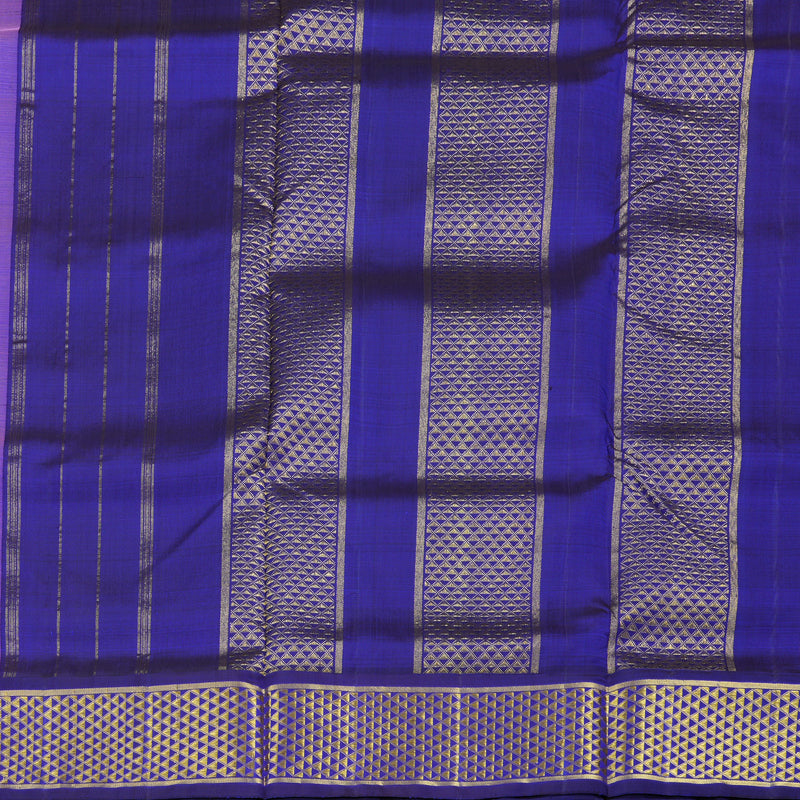 Hayagrivas Charming Rose Pink Handloom Kanjivaram Ten Yards Silk Saree with Blue Border BBD1476L6-1