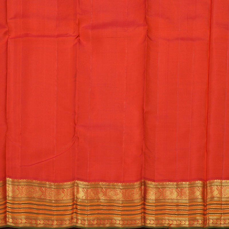 Hayagrivas Sandal Beige Handloom Kanjivaram Silk Saree with Orange Border BBD1485L12-1