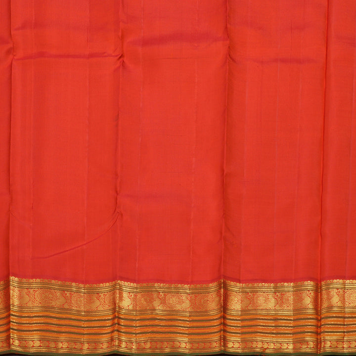Hayagrivas Sandal Beige Handloom Kanjivaram Silk Saree with Orange Border BBD1485L12-1