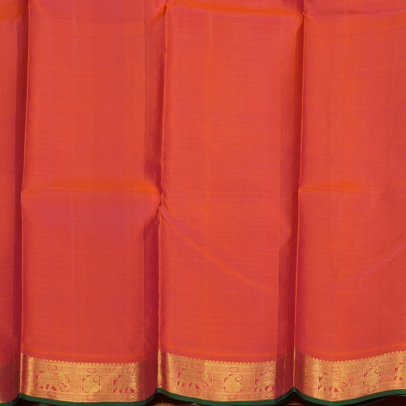 Hayagrivas Handloom Rani Pink Kanjivaram Silk Saree with Orangish-Pink Border BBD1485L2-1
