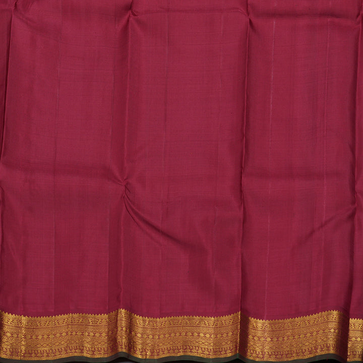 Hayagrivas Beige Handloom Kanjivaram Silk Saree with Maroon Border BBD1485L6-1