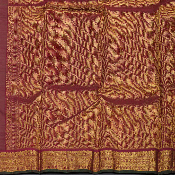 Hayagrivas Beige Handloom Kanjivaram Silk Saree with Maroon Border BBD1485L6-1