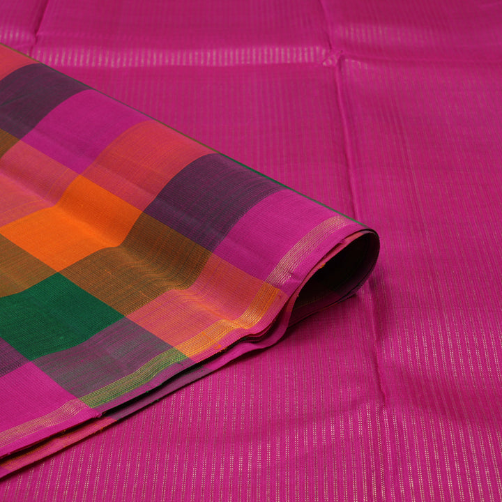 Hayagrivas Handloom Multicolour Checks Kanjivaram Silk Saree BBD1486L1-1