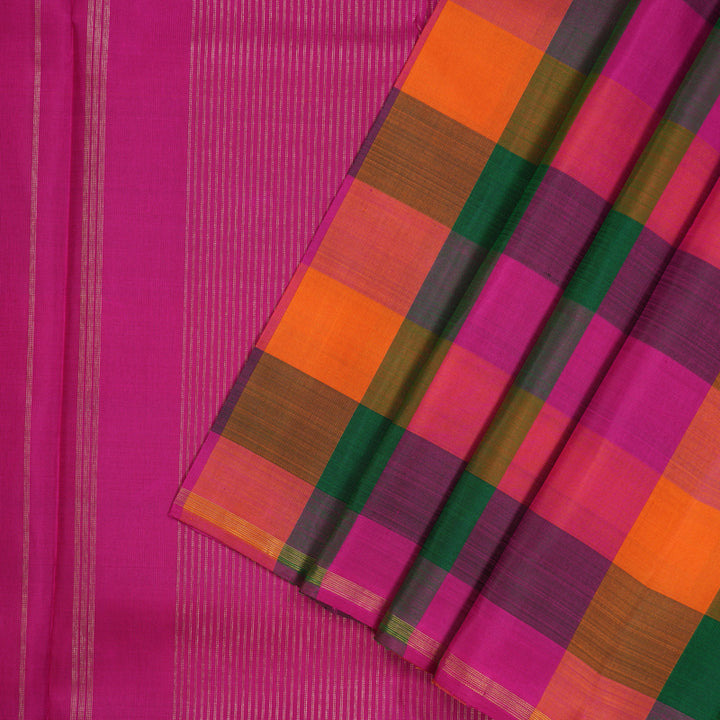 Hayagrivas Handloom Multicolour Checks Kanjivaram Silk Saree BBD1486L1-1