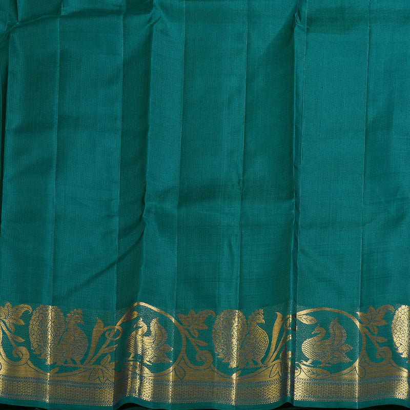 Hayagrivas Gorgeous Turquoise Green Handloom Kanjivaram Silk Saree BBD1489L8-1