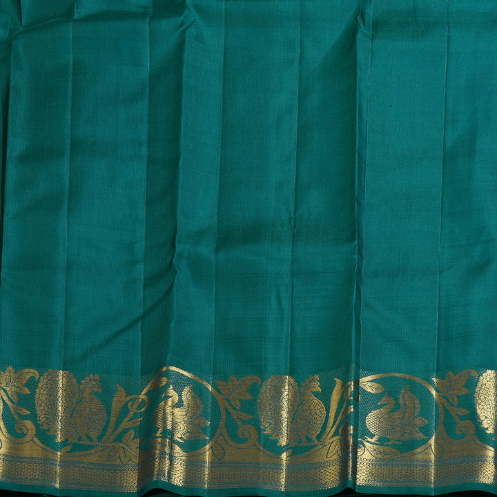 Hayagrivas Gorgeous Turquoise Green Handloom Kanjivaram Silk Saree BBD1489L8-1