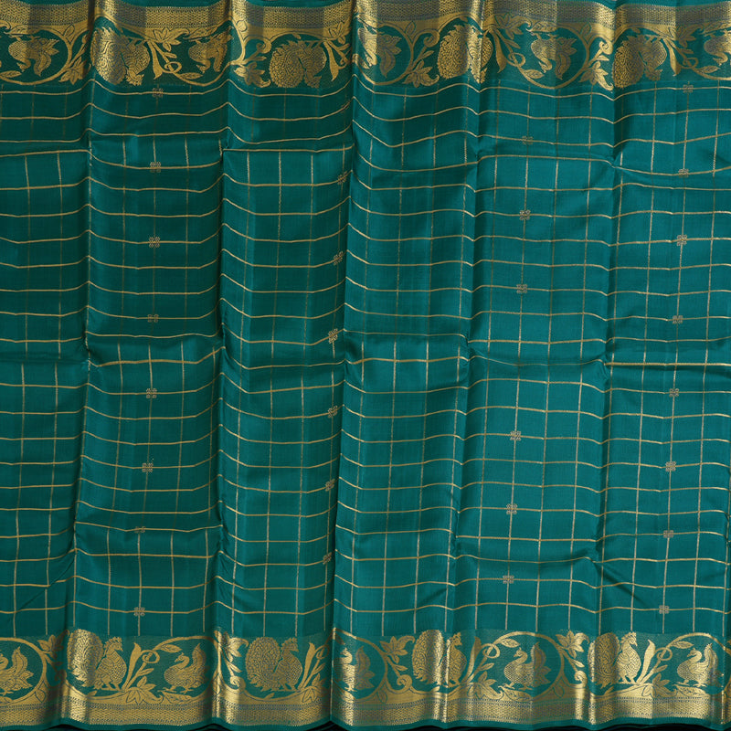 Hayagrivas Gorgeous Turquoise Green Handloom Kanjivaram Silk Saree BBD1489L8-1